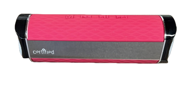 CERTIFIED Portable Speaker with FM Radio MICRO SD USB AUX Port & Built-In Rechargable Battery Pink - 7 x 2 x 2 inch