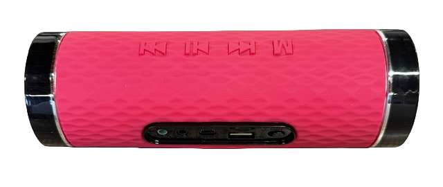 CERTIFIED Portable Speaker with FM Radio MICRO SD USB AUX Port & Built-In Rechargable Battery Pink - 7 x 2 x 2 inch