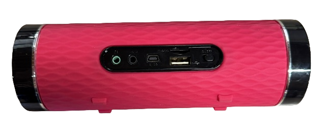CERTIFIED Portable Speaker with FM Radio MICRO SD USB AUX Port & Built-In Rechargable Battery Pink - 7 x 2 x 2 inch