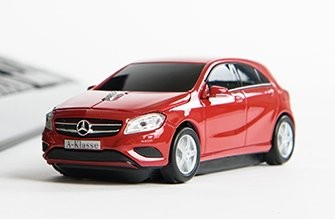 Wireless Computer Mouse - Computer Accessories - White Wirelesss Mouse, SUV Car Design with Blue LED Lights - Style# W176