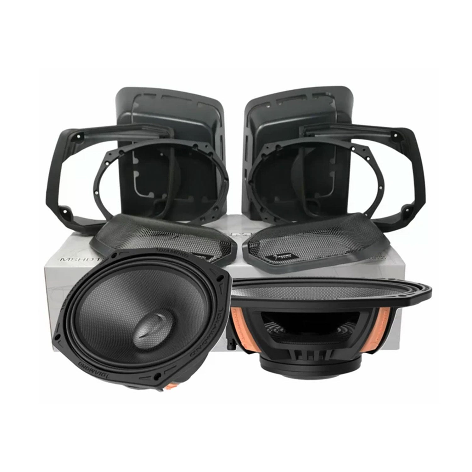 1998 - 2013 Harley Davidson® Cut - In Lid Kit with MS69NEO (4Ω) - MS694NEOLK13 - MS694NEOLK13 - Diamond Audio