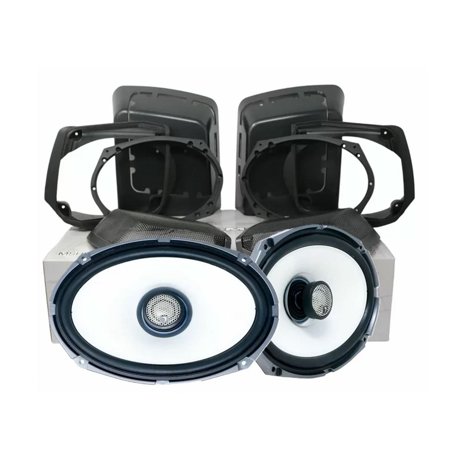 1998-2013 Harley Davidson® Cut In Lid Kit with HXM69F4 (4Ω) Speakers - MSHXM694LK13