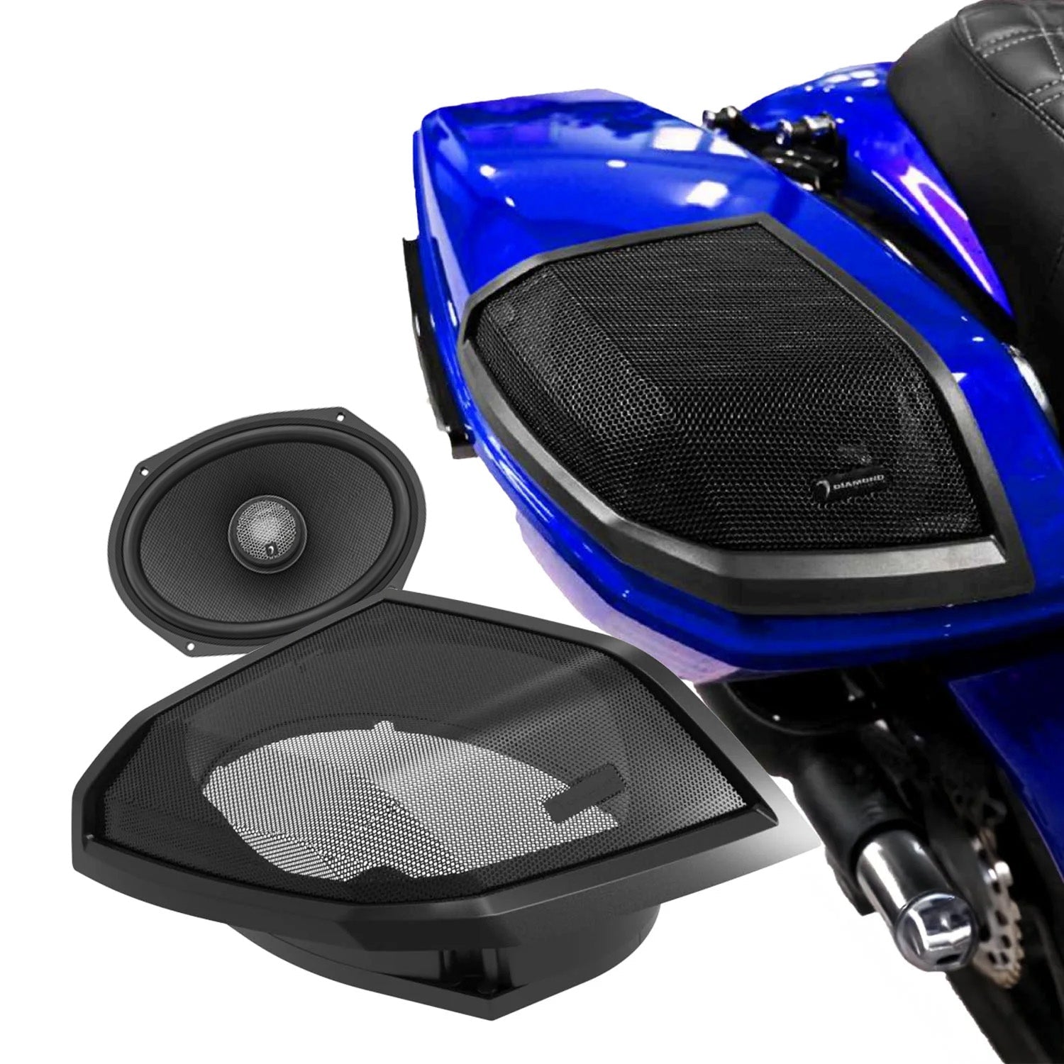 2024+ Harley Davidson Cut In Speaker Lid Kit with HXM69F4BK (4Ω) - MSHXM69F4BKLK24 - MSHXM69F4BKLK24 - Diamond Audio