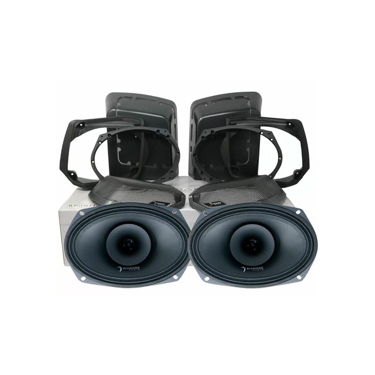 1998 - 2013 Harley Davidson® Cut - In Lid Kit with MP694 Speakers (4Ω) - MSMP694LK13 - MSMP694LK13 - Diamond Audio