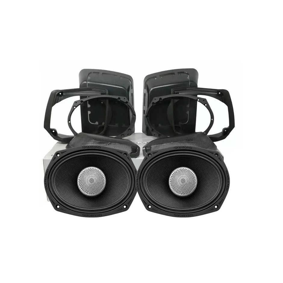 1998 - 2013 Harley Davidson® Cut In Speaker Lid Kit with MS692NEO2 Speakers (2Ω) - MS692NEO2LK13 - MS692NEO2LK13 - Diamond Audio