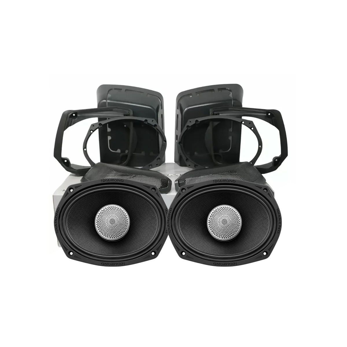 1998 - 2013 Harley Davidson Cut In Speaker Lid Kit with MS692NEO4 Speakers (4Ω) - MSMS692NEO4LK13 - MSMS692NEO4LK13 - Diamond Audio