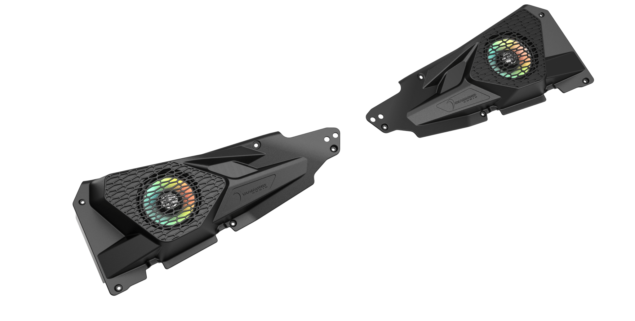 Take your off-road audio to the next level with the Diamond Audio Polaris RZR 2014+ Front Speaker Panel Kit & HXM65F4 coaxial