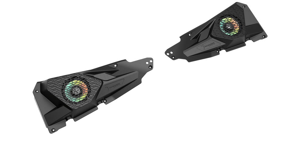 Take your off-road audio to the next level with the Diamond Audio Polaris RZR 2014+ Front Speaker Panel Kit & HXM65F4 coaxial