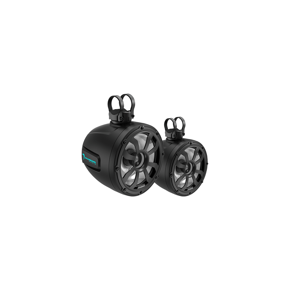POD10F4B - 10" 2 - Way Marine Tower Speaker w/Titanium Dome Tweeter (Black) - POD10F4B - Diamond Audio