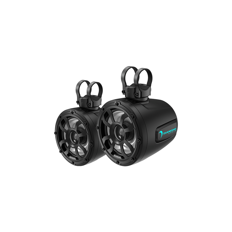 Diamond Audio POD65F4B 6.5 inch black marine tower speaker - view 1