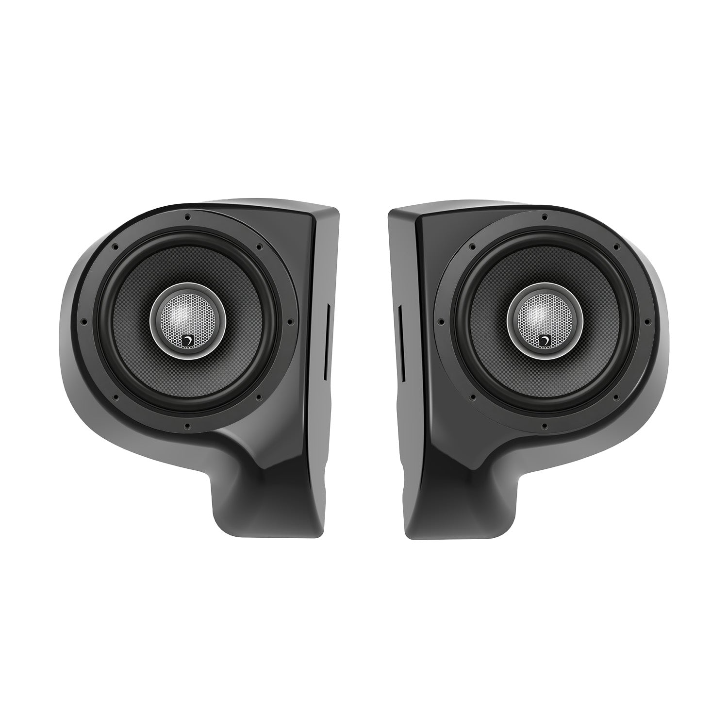 Upgrade your motorcycle audio system with the Diamond Audio Harley Kick Pods with HXM65F2BK 2Ω Speakers