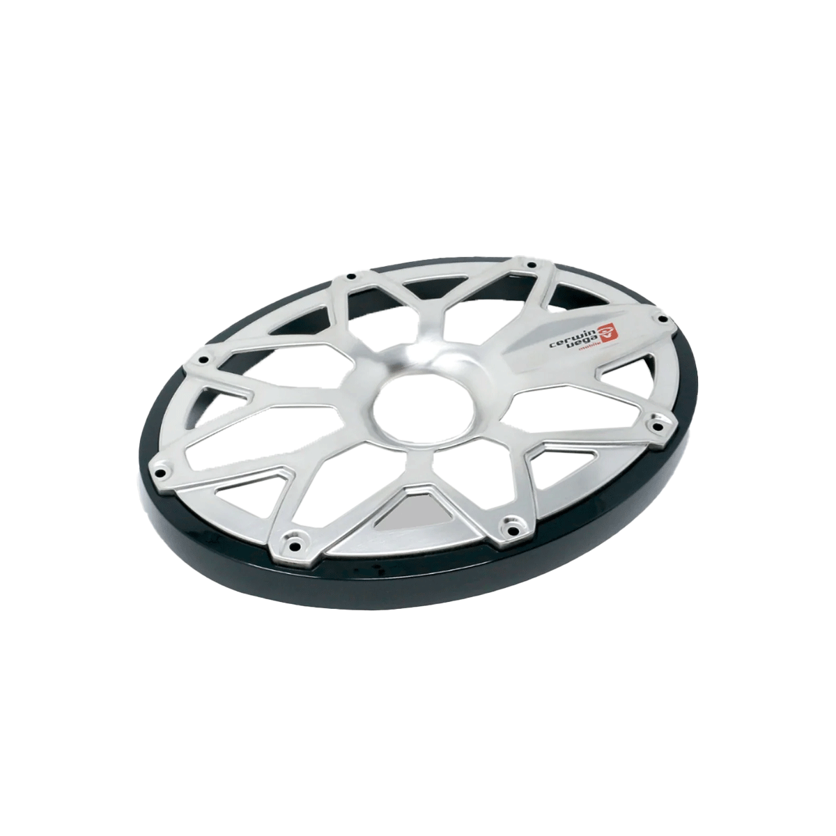 A silver and black, multi-spoke diamond-cut motor wheel rim set against a white background resembles the intricate design of the RPM Stroker Black 6