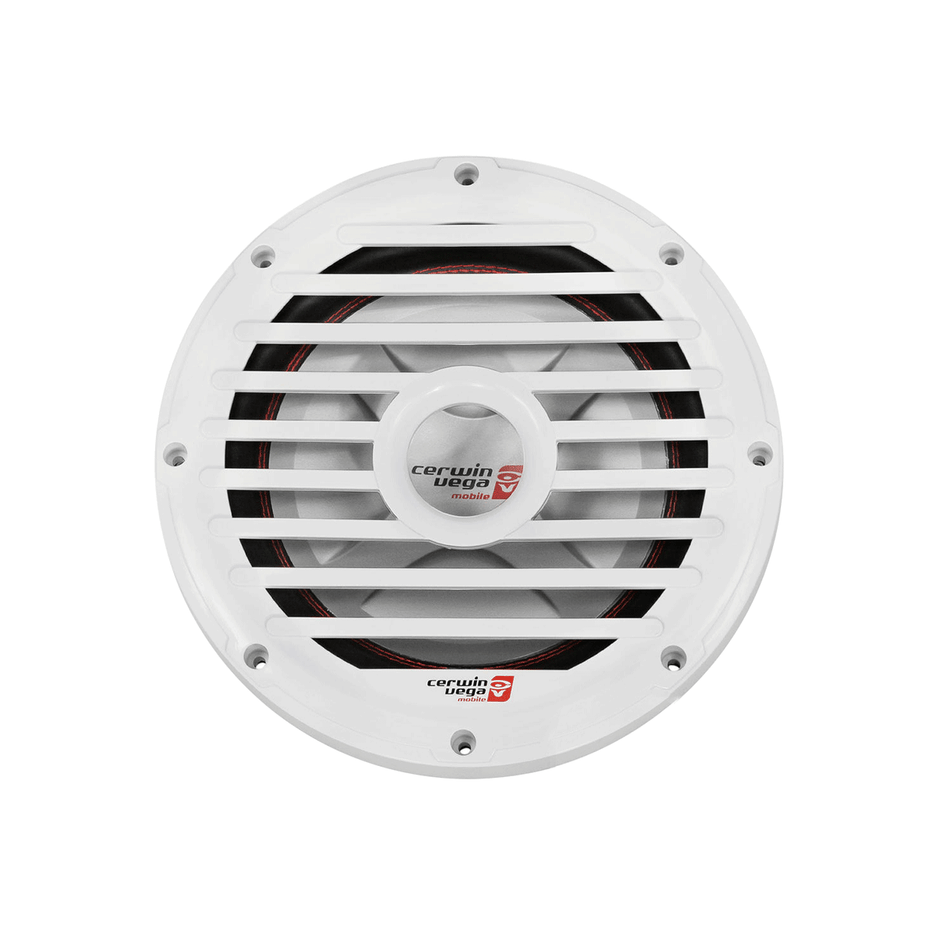 The RPM Series Marine Subwoofer features a white circular design with a 