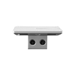 The Cerwin Vega RPM Flat Mount Bracket (RPMFMCWHT) in white is a rectangular metal bracket shown against a white background. It features two visible screw holes on the vertical section and multiple small holes on the upper surface, suitable for marine tower pods or surface/deck mounting.