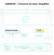 Technical diagram for the Stroker 1000W RMS Full Range Class-D Mono Amplifier-S91000.1D, ideal for SPL enthusiasts. Dimensions: 11.81