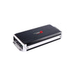 The Stealth Bomber Class-D 4 Channel Digital Amplifier-B54 by Cerwin Vega is a black, rectangular car audio amplifier with silver edges. Its top has a red and white logo with the brand name 