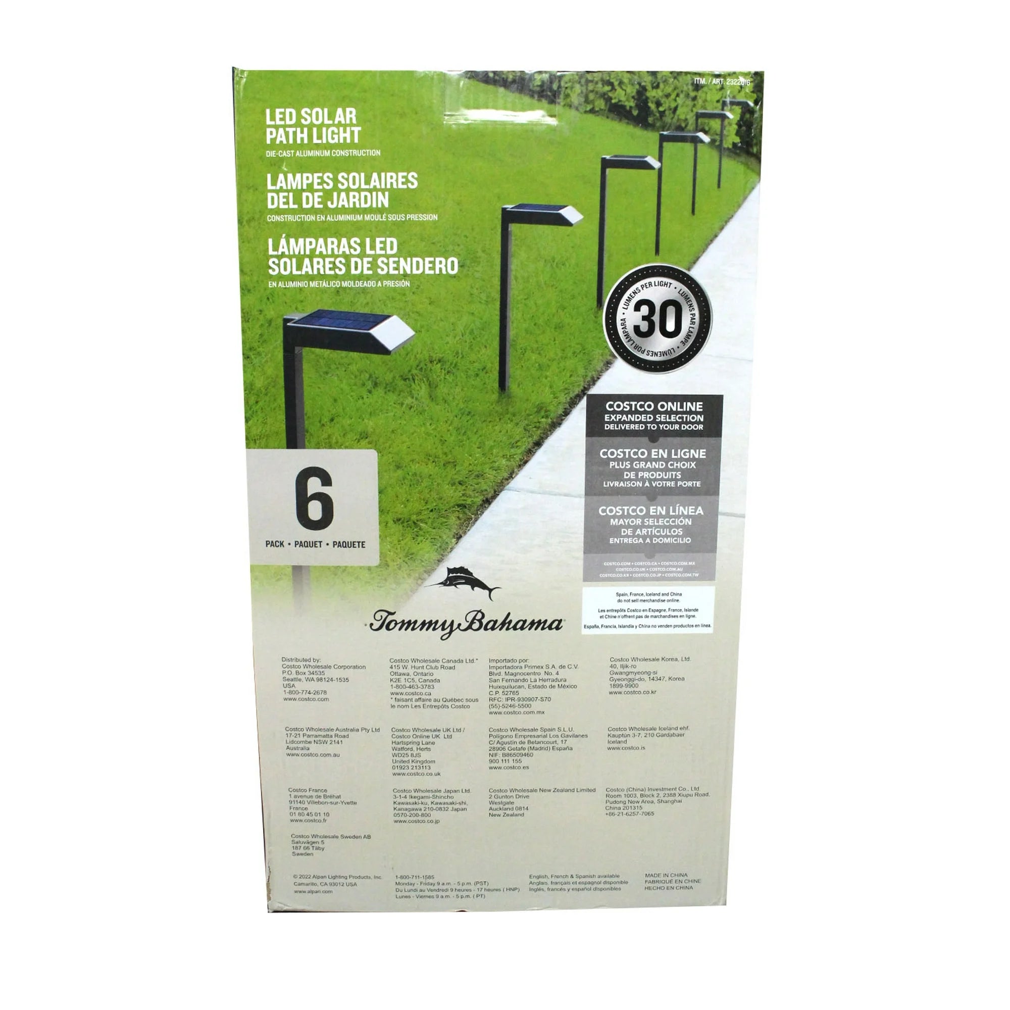 LED Solar Pathway Lights, Black, Outdoor Landscape Path Lighting, 6 Pack