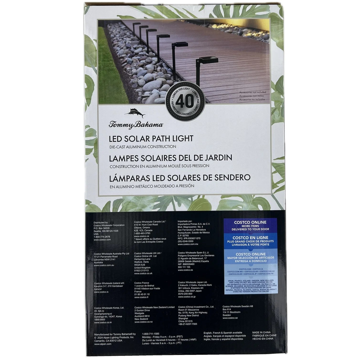 LED Solar Pathway Lights, Black, Outdoor Landscape Path Lighting, 6 Pack