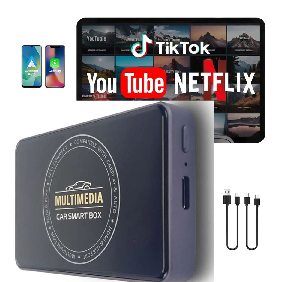 Wireless Apple CarPlay & Android Auto Adapter, AI Box Streaming Dongle Support Netflix/YouTube, Plug & Play, Car Play Wireless Adapter, Fit for Cars with CarPlay/Android Auto