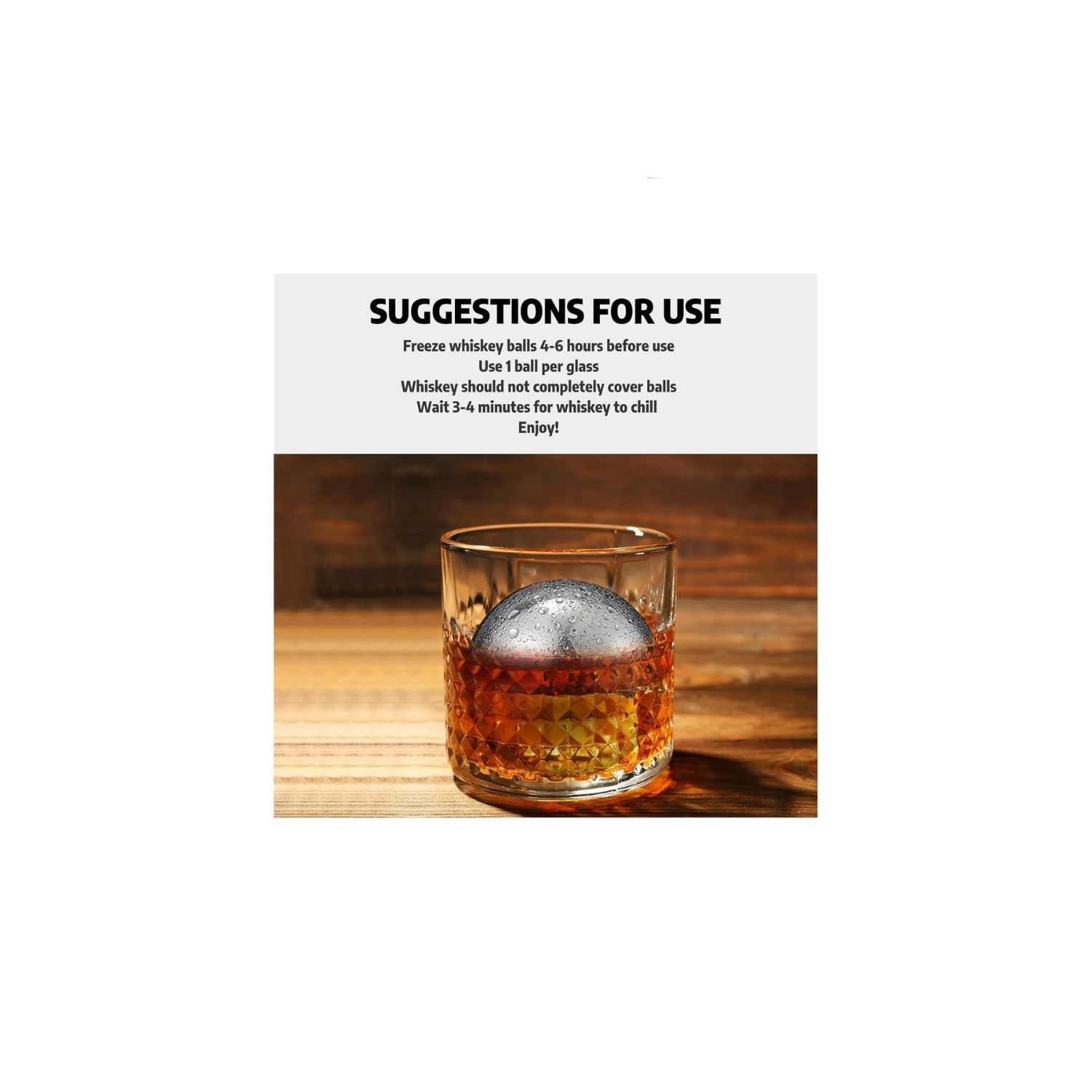 Certified Reusable Ice Cubes & Metal Chilling Stainless Steel Whiskey Balls Ice Stones Set of 2 Silver 2.2