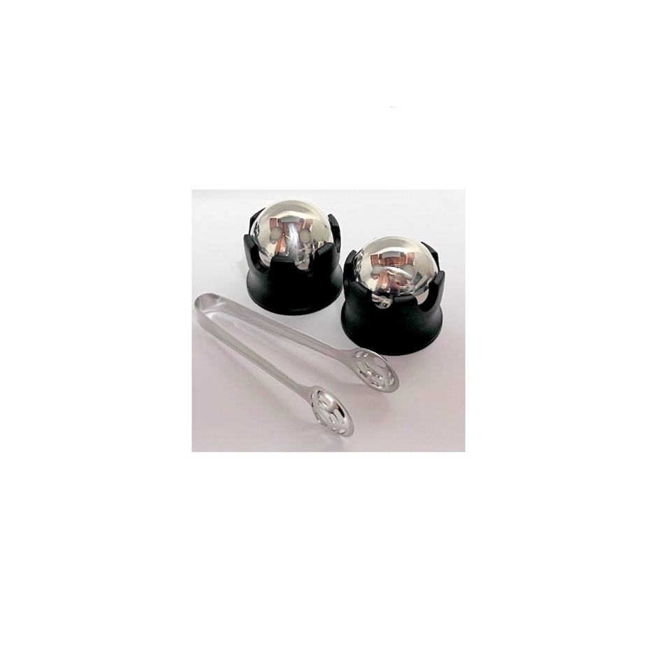 Certified Reusable Ice Cubes & Metal Chilling Stainless Steel Whiskey Balls Ice Stones Set of 2 Silver 2.2