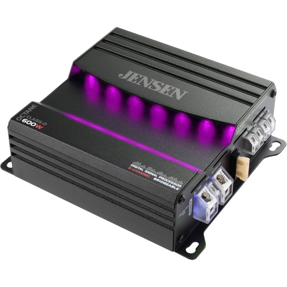 JENSEN XDA92RB Class D 2-Channel Bridgeable Amplifier with 80 Watts RMS x 2 , 600 Watts