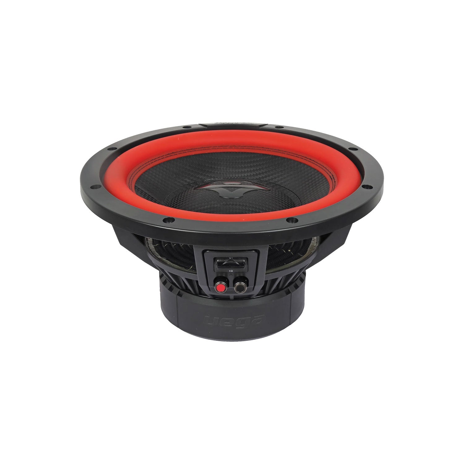 The Cerwin Vega Vega 2025 Edition Subwoofer is a black and red 12
