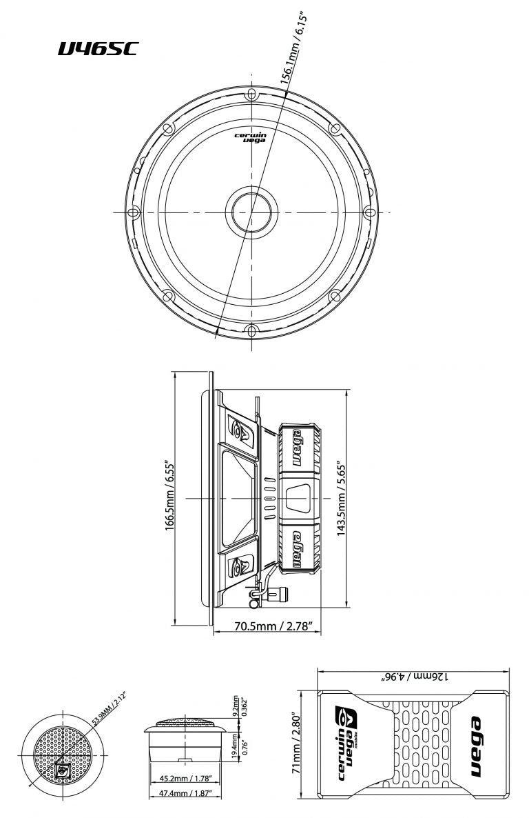 Vega Series 2 - Way Coaxial Speakers W/1