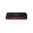The VEGA Class-D Digital 6 Channel Amplifier - VCU86 from Cerwin Vega is a rectangular, ribbed black and red amplifier featuring the 