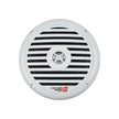 The RPM XED Marine Speakers are round and white with a black slatted grille and a central tweeter. They feature the 