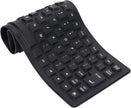 Foldable Silicone Rollup Keyboard, 85 Keys USB Wired QWERTY Flexible Slim Soft Silent Typing Travel for PC Notebook Laptop (Black)