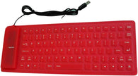 Foldable Silicone Keyboard, USB Keyboard, Wired Keyboard, 85 Keys USB Wired Waterproof Folding Silicone Keyboard for PC Laptop Notebook Red