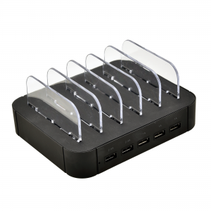 USB 5 port charging station Black 6