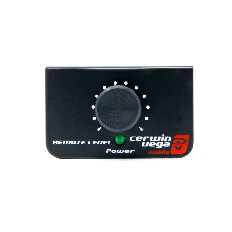 The black rectangular CVP Series remote level control is ideal for your Cerwin-Vega Amplifiers. It has a large central dial with white dot level indicators. 