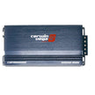 A sleek, black CVPM amplifier with Cerwin Vega's white and red logo on top features the model number 