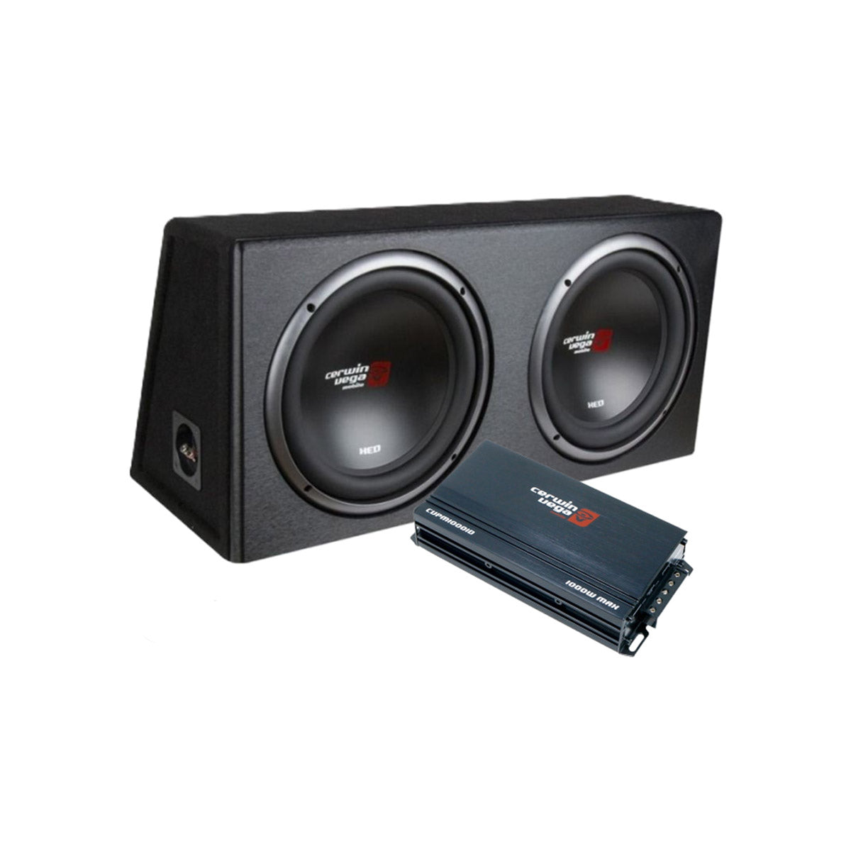 The Bass Package CVPMXE10 includes a vented enclosure with two large 10