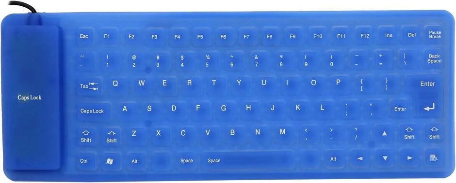 Foldable Silicone Keyboard, USB Keyboard, Wired Keyboard, 85 Keys USB Wired Waterproof Folding Silicone Keyboard for PC Laptop Notebook Blue