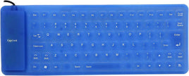 Foldable Silicone Keyboard, USB Keyboard, Wired Keyboard, 85 Keys USB Wired Waterproof Folding Silicone Keyboard for PC Laptop Notebook Blue