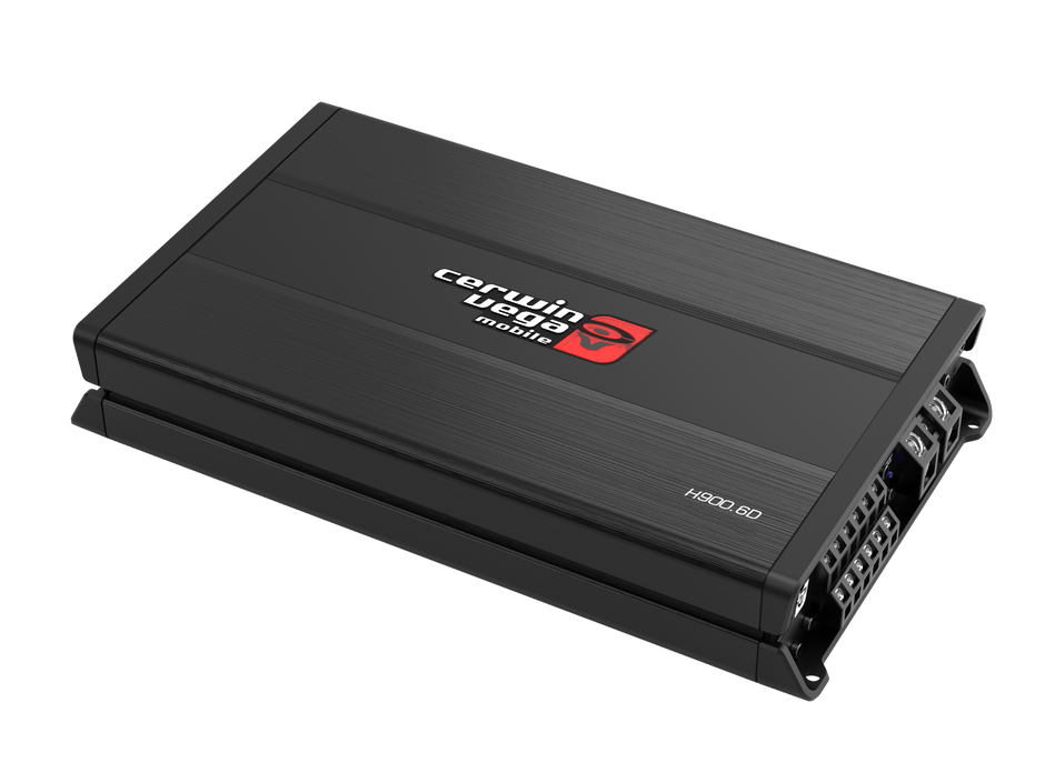 A sleek black HED Amplifier, displaying the 