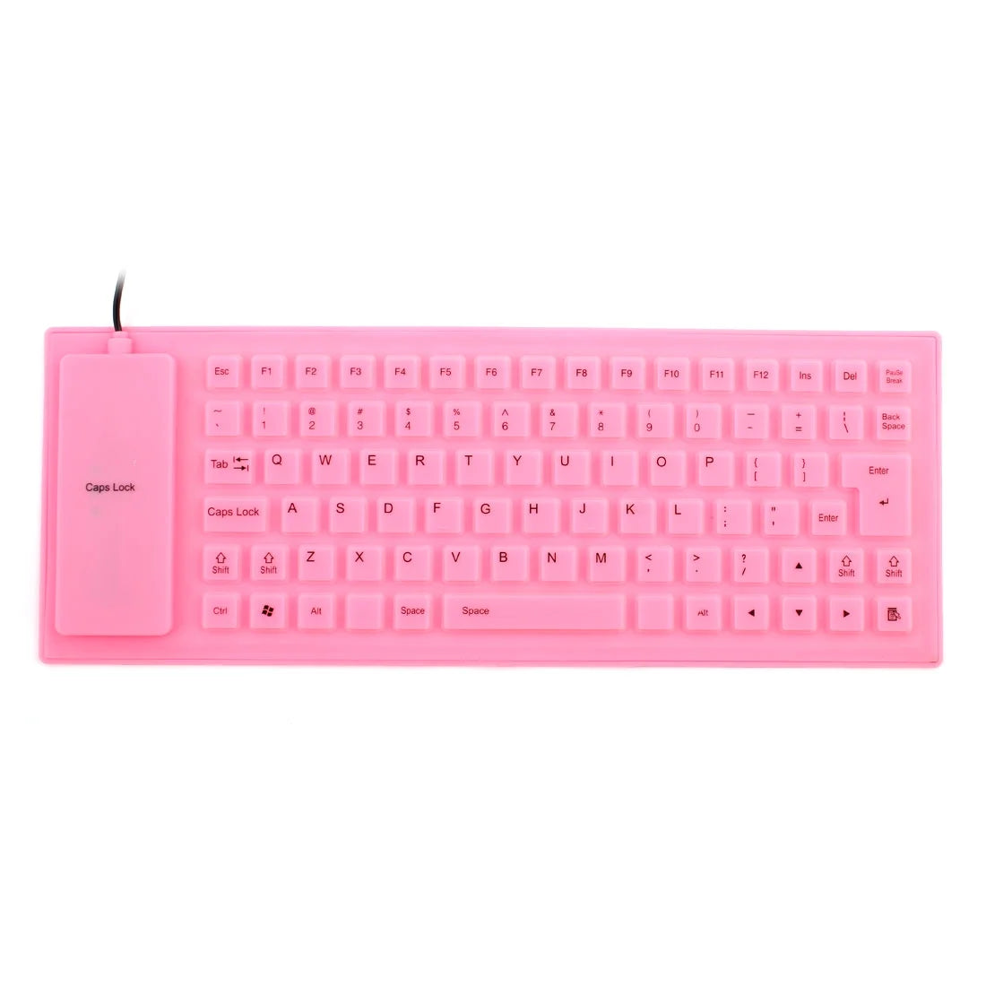 Foldable Silicone Keyboard, USB Keyboard, Wired Keyboard, 85 Keys USB Wired Waterproof Folding Silicone Keyboard for PC Laptop Notebook Pink