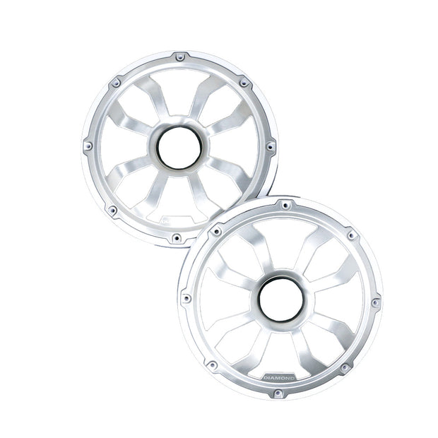 HXM8FGW -8" Elite Flush Mount Speaker Grills - Brushed Aluminum/White (Pair)