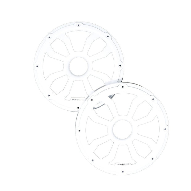 HXM65FWW - 6.5" Flush Mount Speaker Grills - Pair (White) - HXM65FWW - Diamond Audio