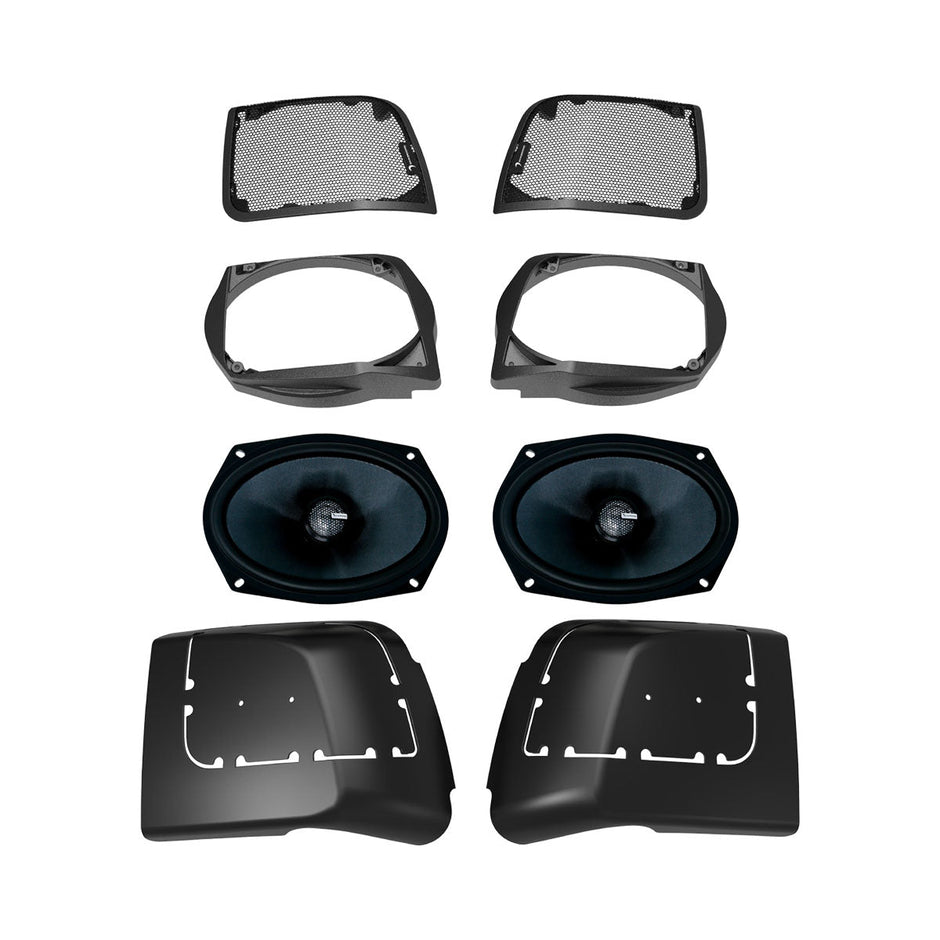 2014 - 2023 Harley Davidson® Cut In Lid Kit with MS692CX2 (2Ω) Speakers - MSMS692LK - MSMS692LK - Diamond Audio