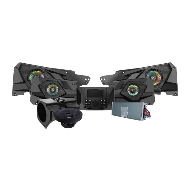 MSRZRKM24 - 2014+ RZR© 2DR / 4DR 6.5" 2-Way Power Sports All Weather Coaxial Speaker 6-Channel Full Range Class D Waterproof Amplifier