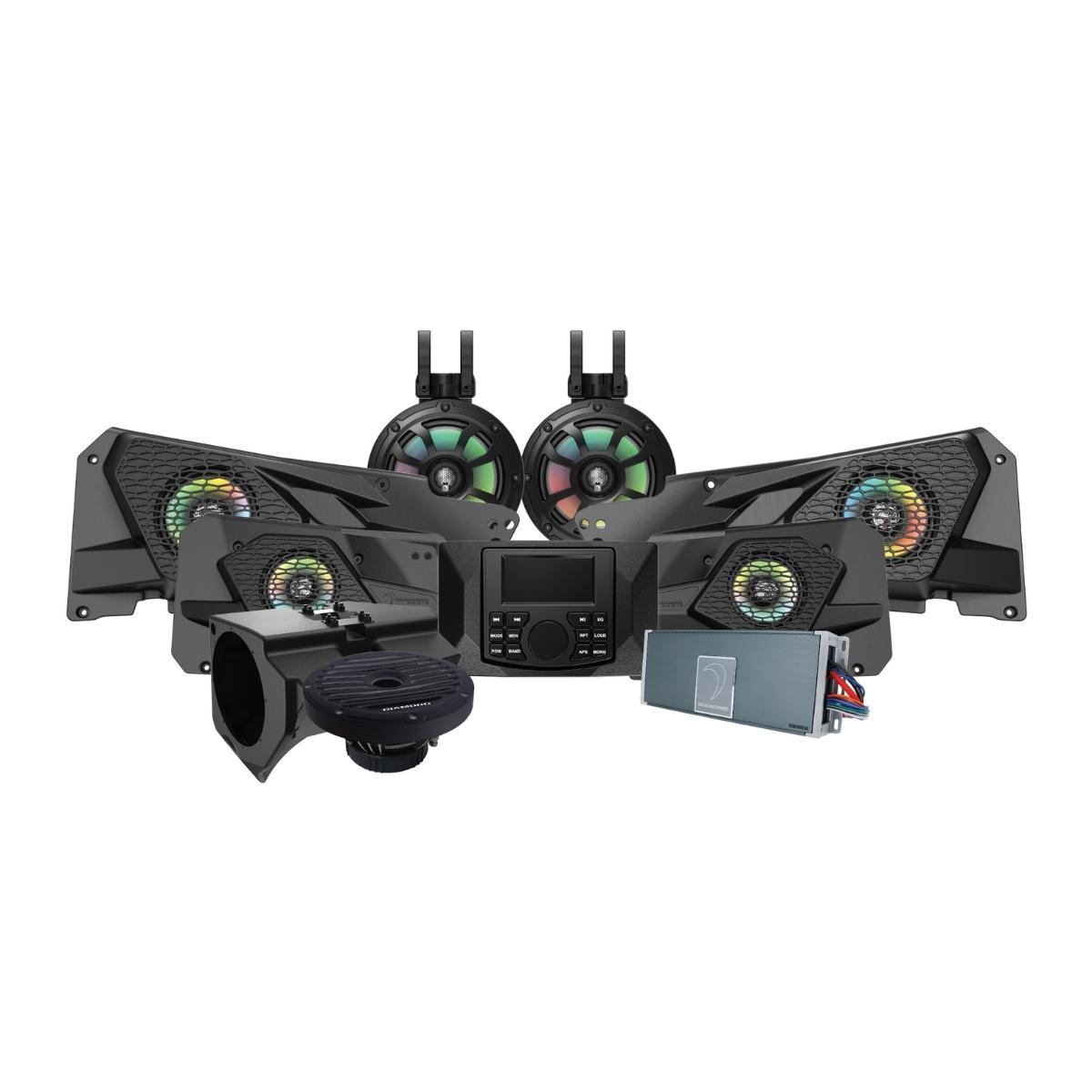 MSRZRKM34 -2014+ RZR XP Complete Audio Kit with Media Center, Dual Amplifiers, 6.5