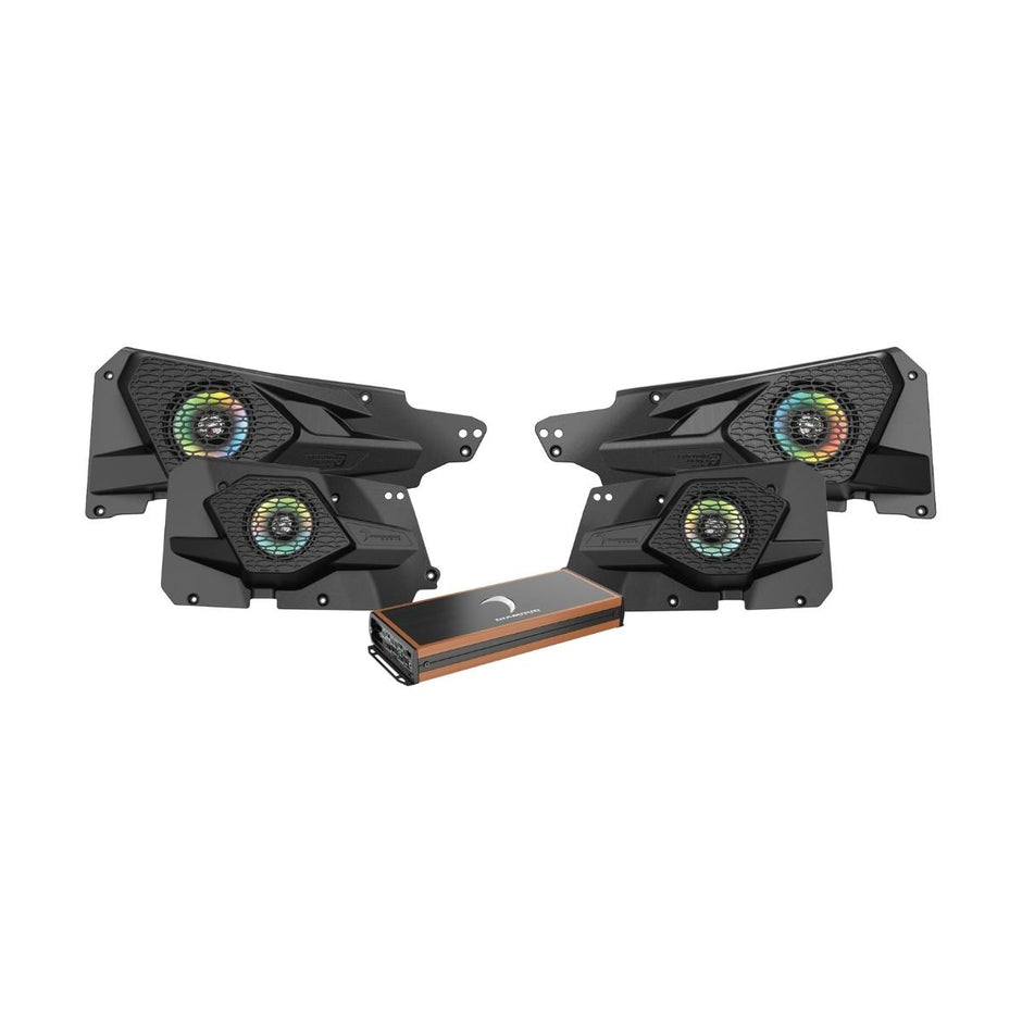 MSRZRKD14 - 2014+ RZR© 4DR 6.5" 2-Way Power Sports All Weather Coaxial Speaker 4-Channel Full Range Class D Amplifier