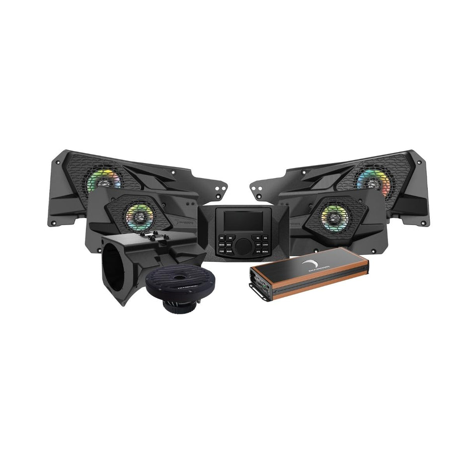 MSRZRKD24 - 2014+ RZR© 2DR/4DR 6.5" 2-Way Power Sports All Weather Coaxial Speaker 5-Channel Full Range Class D Amplifier