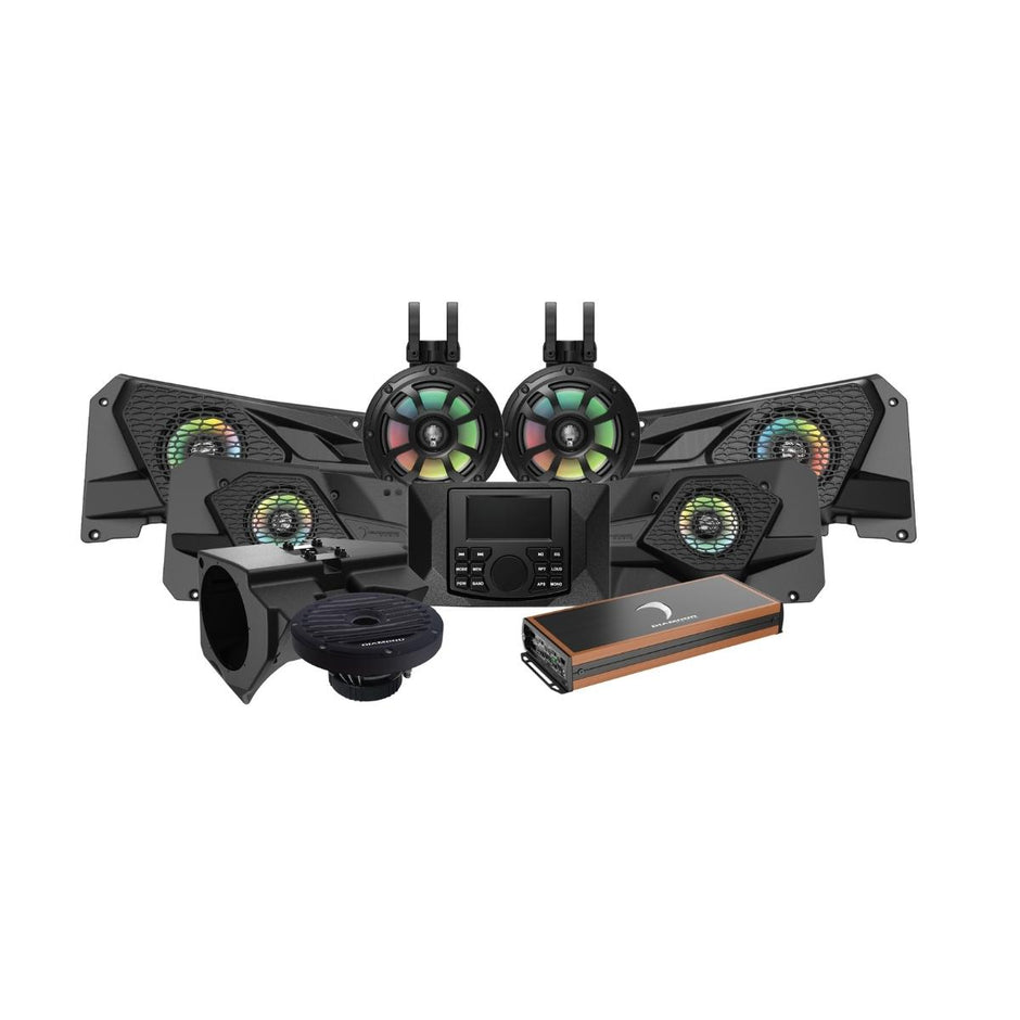 MSRZRKM34 - 2014+ RZR© 2DR / 4DR 6.5" 2 - Way Power Sports All Weather Coaxial Speaker 8 - Channel Amplifier - Diamond Audio