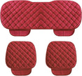 Car Seat Cover Protector – Anti-Slip Breathable Rear Bench Seat Cushion Pad with Storage Pockets, Long Bottom Seat Cover for Most Cars, SUVs & Trucks (Red, 3 pcs.)