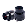 Two black cylindrical Tweeters with top openings feature red laser indicators and have 